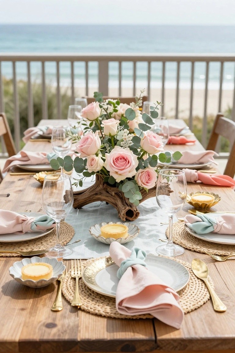 Driftwood Centerpiece Tablescape