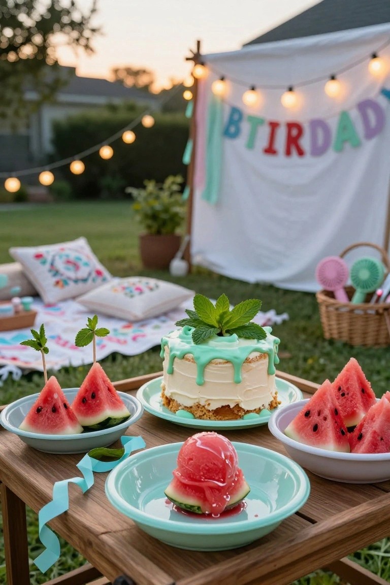 Watermelon Dessert Table