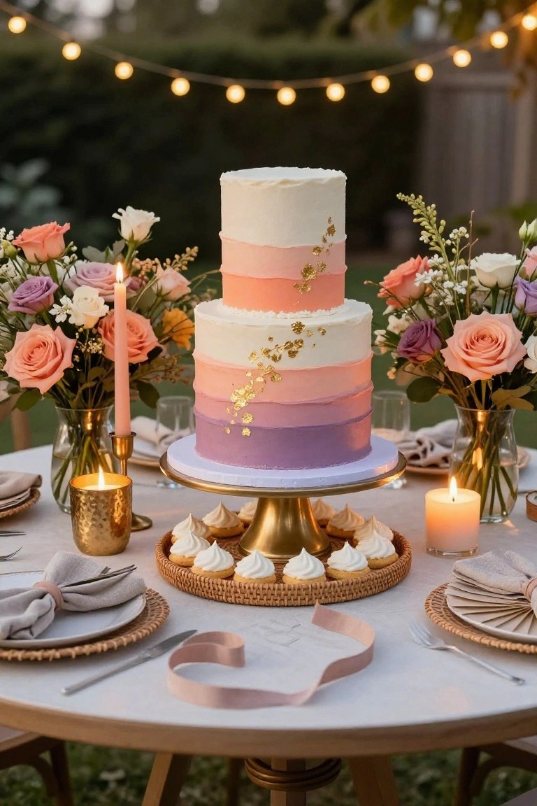 Ombre Cake Dessert Table