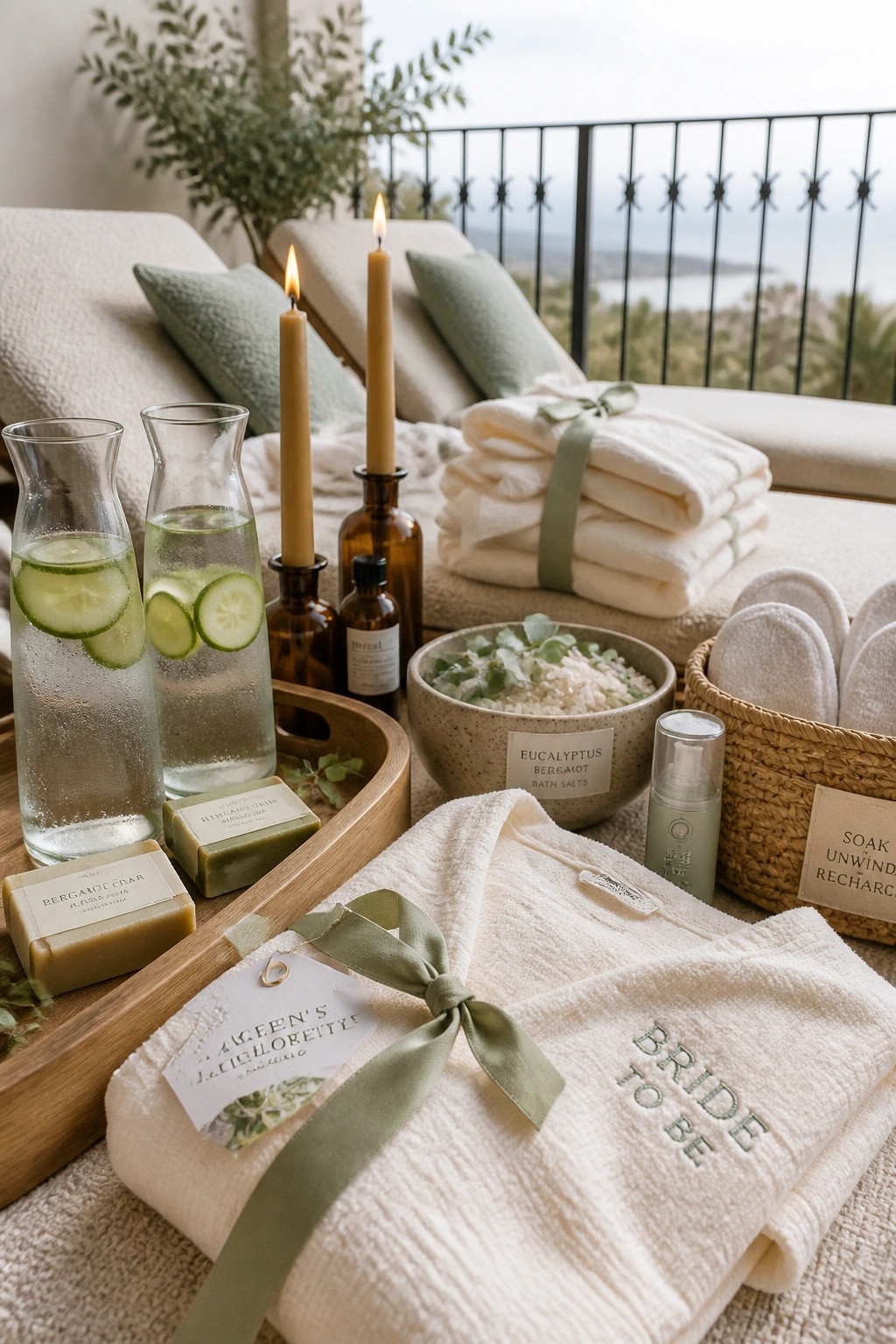 Luxury spa setup with